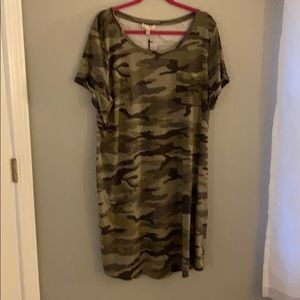 Green camo dress